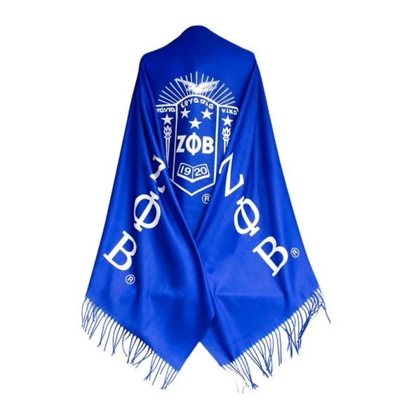 ZPB Sorority Blue Shield Fashion Shawl Scarf - Picture 1 of 5